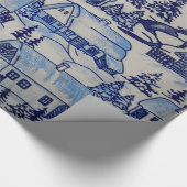 Papier Cadeau Vacances bleues/blanches vintages de (Coin)