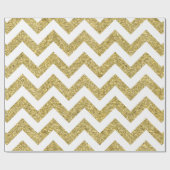 Papier Cadeau Vacances de Chevron de parties scintillantes d'or (Plat)