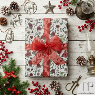 Papier Cadeau Vacances de Crâne de Renne Occidental