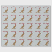 Papier Cadeau Vacances de houblon ! kangourou de Noël (Plat)