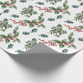 Papier Cadeau Vacances de Noël À feuillage persistant Vacances V (Coin)