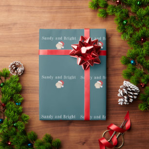 Papier Cadeau Vacances de Noël à la plage Sableux et brillant Co