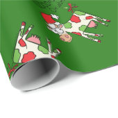 Papier Cadeau Vacances de Noël amusantes pour la vache (Coin rond)