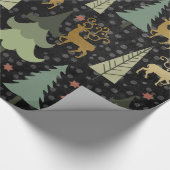 Papier Cadeau Vacances de Noël - arbres et cerfs communs sur le (Coin)