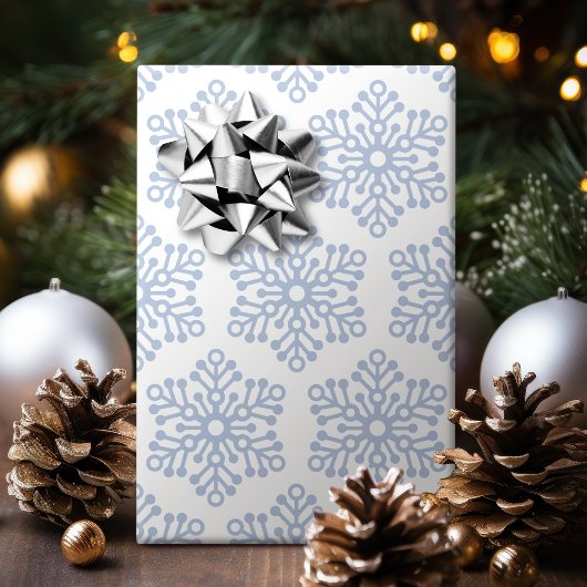 Papier Cadeau Vacances De Noël Bleu Et Blanc D'Hiver