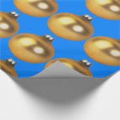 Papier Cadeau Vacances de Noël bleu et or (Coin)