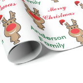 Papier Cadeau Vacances de Noël drôle Père Noël (Coin rond)