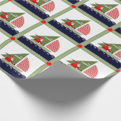 Papier Cadeau Vacances de Noël en voilier personnalisé (Coin)