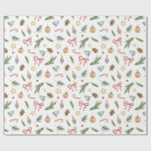 Papier Cadeau Vacances de Noël inspirées par la nature (Plat)