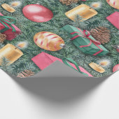 Papier Cadeau Vacances de Noël - jolis cadeaux d'aquarelle (Coin)