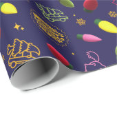 Papier Cadeau Vacances de Noël | Motif de vacances (Coin rond)