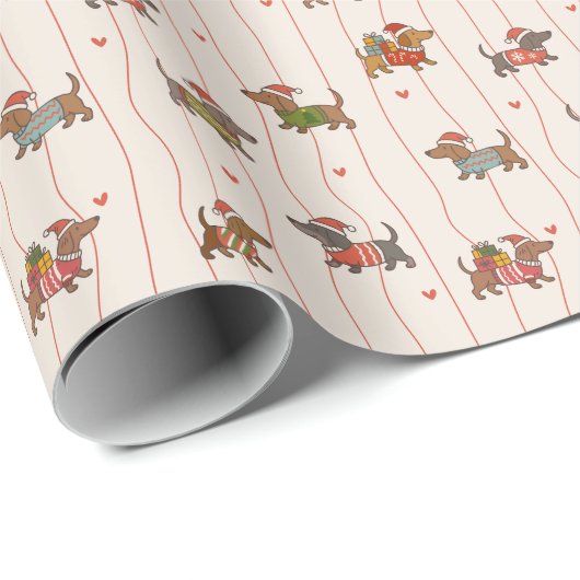 Papier Cadeau Vacances de Noël pour chien (Coin rond)
