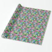 Papier Cadeau Vacances de Noël rose gras (Déroulé)