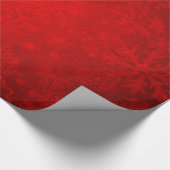 Papier Cadeau Vacances de Noël - rouge vibrant avec des flocons (Coin)