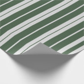 Papier Cadeau Vacances de Noël vert blanc rayé (Coin)