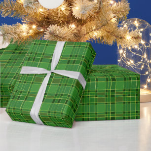Papier Cadeau Vacances de Noël Vert et Or