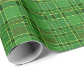 Papier Cadeau Vacances de Noël Vert et Or (Coin rond)