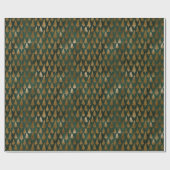 Papier Cadeau Vacances de Noël Vert & Or tendance (Plat)