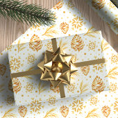 Papier Cadeau Vacances de pin d'or rustique