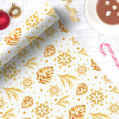 Papier Cadeau Vacances de pin d'or rustique