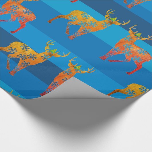 Papier Cadeau Vacances Deer Snowflakes Wrapper Papier (Coin)