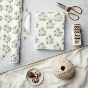 Papier Cadeau Vacances d'été Palmiers à coco, feuilles de Monste
