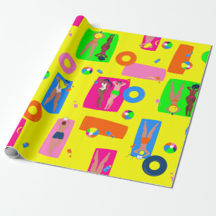 Papier Cadeau vacances d'été plage ensoleillement gens
