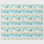 Papier Cadeau Vacances d'été Plage Palm Trees - (Plat)