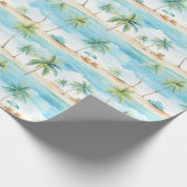 Papier Cadeau Vacances d'été Plage Palm Trees - (Coin)