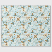 Papier Cadeau Vacances d'hiver à Poinsettia (Plat)