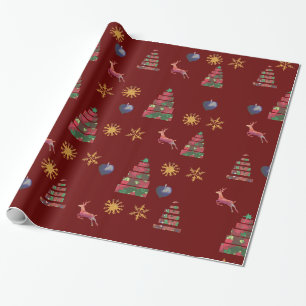 Papier Cadeau Vacances d'hiver Motif d'art
