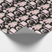 Papier Cadeau Vacances d'hiver Pink ours enfants motif (Coin)