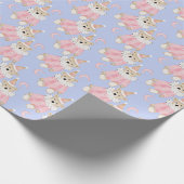 Papier Cadeau Vacances d'hiver Pink ours enfants motif (Coin)