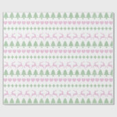 Papier Cadeau Vacances Doux moche Motif Vert & Rose (Plat)