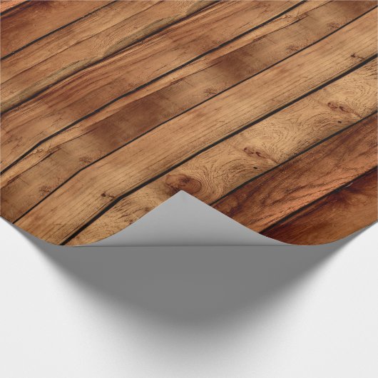 Papier Cadeau Vacances en bois rustique (Coin)