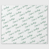 Papier Cadeau Vacances en ligne verte moderne (Plat)