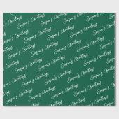 Papier Cadeau Vacances en ligne verte moderne (Plat)