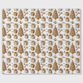 Papier Cadeau Vacances en or (Plat)