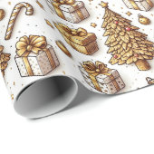 Papier Cadeau Vacances en or (Coin rond)