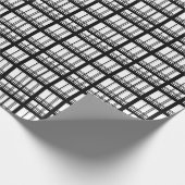 Papier Cadeau Vacances en Tartan noir et blanc moderne (Coin)