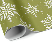 Papier Cadeau Vacances en vert d'hiver moderne (Coin rond)