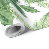 Papier Cadeau Vacances envelopper Holly Berries (Coin rond)
