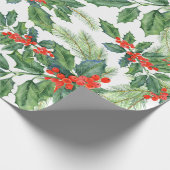 Papier Cadeau Vacances envelopper Holly Berries (Coin)