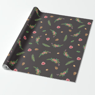 Papier Cadeau Vacances envelopper rose rose et pin
