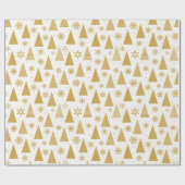 Papier Cadeau Vacances festives de Noël d'or moderne (Plat)