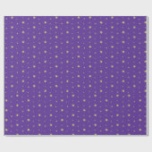 Papier Cadeau Vacances Gold Stars sur violet (Plat)