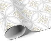 Papier Cadeau Vacances gris argent cercle marocain motif (Coin rond)