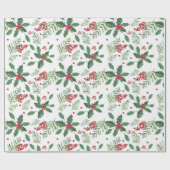 Papier Cadeau Vacances Holly & Berries - Grande (Plat)