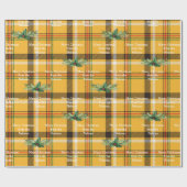 Papier Cadeau Vacances jaunes de plaid de tartan (Plat)