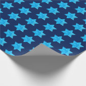 Papier Cadeau Vacances juives d'étoile de David bleue (Coin)